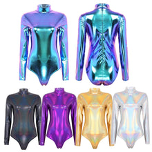Load image into Gallery viewer, High Neck Metallic Leotard- Adult
