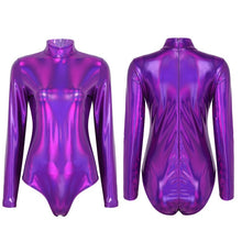 Load image into Gallery viewer, High Neck Metallic Leotard- Adult
