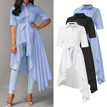 Load image into Gallery viewer, Solid Asymmetric Button Blouse
