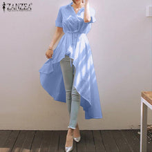 Load image into Gallery viewer, Solid Asymmetric Button Blouse
