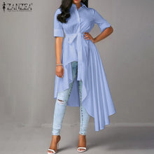 Load image into Gallery viewer, Solid Asymmetric Button Blouse
