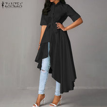 Load image into Gallery viewer, Solid Asymmetric Button Blouse
