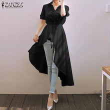 Load image into Gallery viewer, Solid Asymmetric Button Blouse
