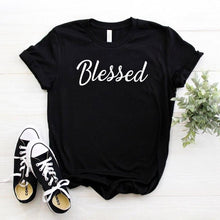 Load image into Gallery viewer, Blessed Letters Print T-shirt- Ladies
