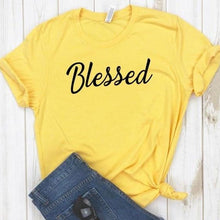 Load image into Gallery viewer, Blessed Letters Print T-shirt- Ladies
