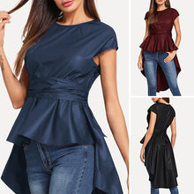 Load image into Gallery viewer, Solid Asymmetrical Blouse
