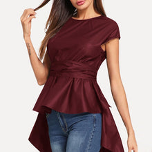 Load image into Gallery viewer, Solid Asymmetrical Blouse
