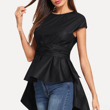 Load image into Gallery viewer, Solid Asymmetrical Blouse
