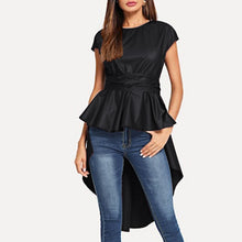 Load image into Gallery viewer, Solid Asymmetrical Blouse
