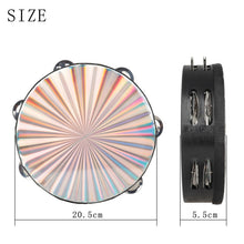 Load image into Gallery viewer, Double Row Jingles Wood Tambourine- 8&quot;
