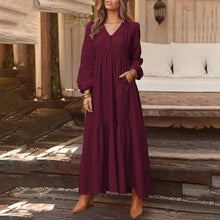 Load image into Gallery viewer, Casual V Neck Long Dress
