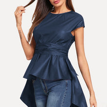 Load image into Gallery viewer, Solid Asymmetrical Blouse
