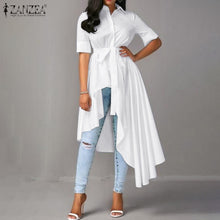 Load image into Gallery viewer, Solid Asymmetric Button Blouse

