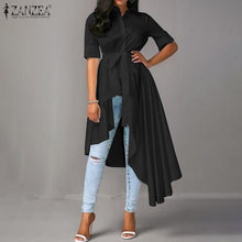 Load image into Gallery viewer, Solid Asymmetric Button Blouse
