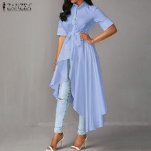 Load image into Gallery viewer, Solid Asymmetric Button Blouse
