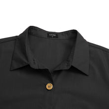 Load image into Gallery viewer, Solid Puff Sleeve Button Dress
