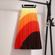 Load image into Gallery viewer, Elastic Pattern Pleated Skirt
