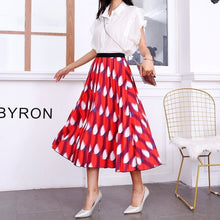 Load image into Gallery viewer, Elastic Pattern Pleated Skirt
