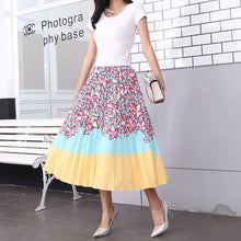 Load image into Gallery viewer, Elastic Pattern Pleated Skirt
