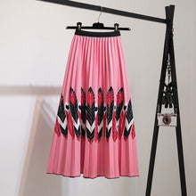Load image into Gallery viewer, Elastic Pattern Pleated Skirt
