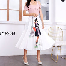 Load image into Gallery viewer, Elastic Pattern Pleated Skirt
