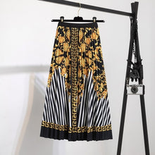 Load image into Gallery viewer, Elastic Pattern Pleated Skirt

