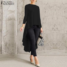 Load image into Gallery viewer, Elegant Solid Asymmetrical Blouse

