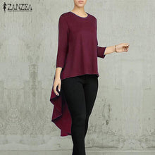 Load image into Gallery viewer, Elegant Solid Asymmetrical Blouse
