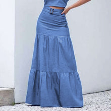 Load image into Gallery viewer, A-Line High Waist Denim Skirt
