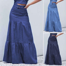 Load image into Gallery viewer, A-Line High Waist Denim Skirt

