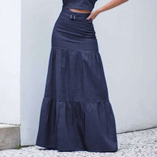 Load image into Gallery viewer, A-Line High Waist Denim Skirt
